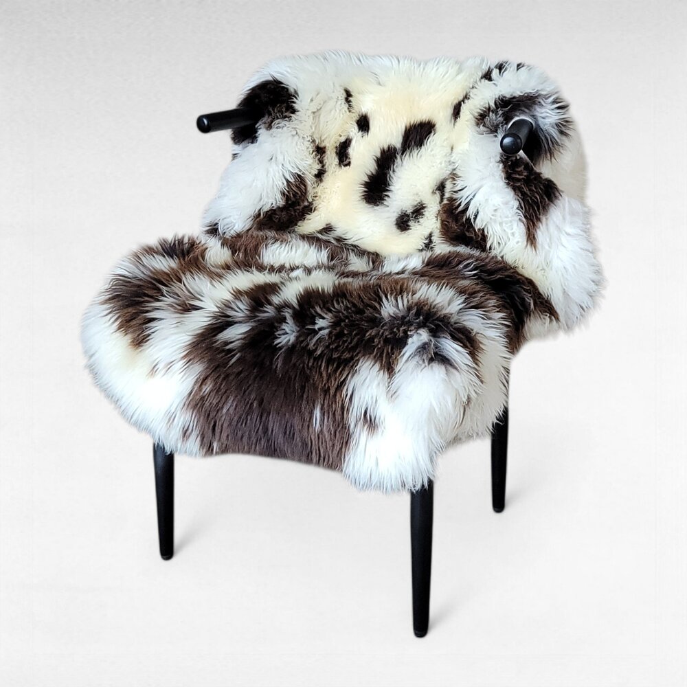Soft + Wide Natural Spotted  Dutch Sheepskin Pelt 46" x 35"